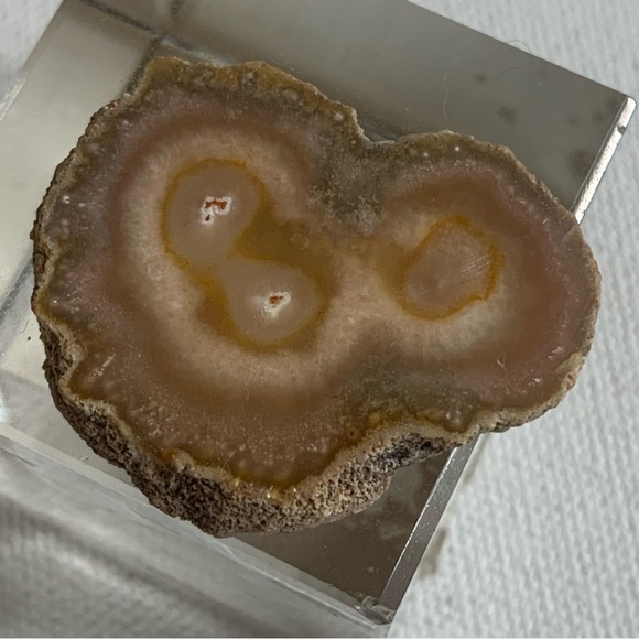 Stalactite Slice Polished Crystal Display Specimen Las Torres Mine Uruguay 1.4” - Picture 6 of 8